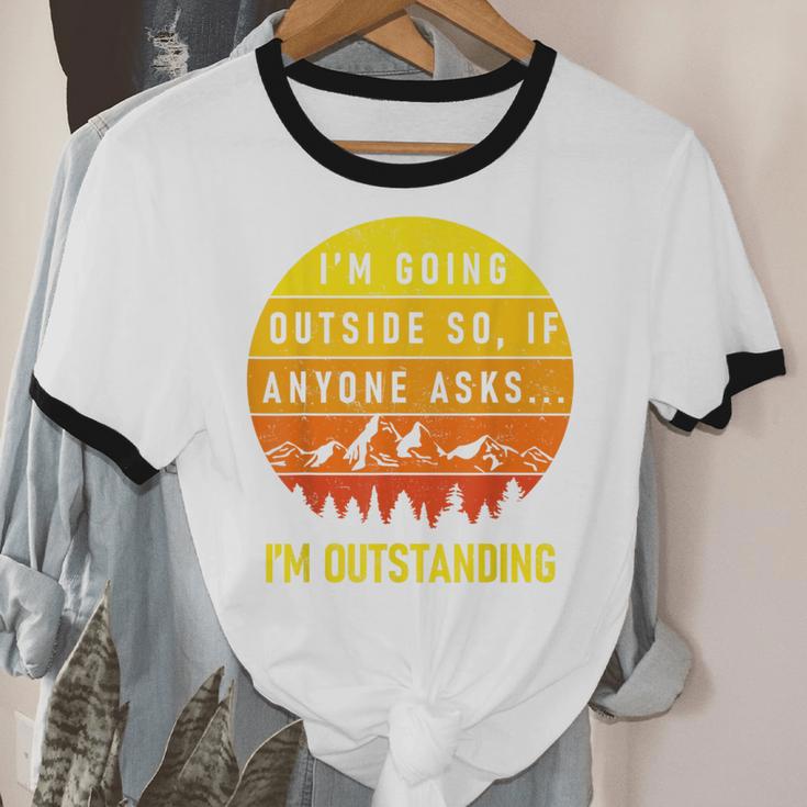 I'm Outstanding Retro Introvert Mountain Trip Lover Unisex Cotton Ringer T-Shirt I'm Outstanding Retro Introvert Mountain Trip Lover Unisex Cotton Ringer T-Shirt