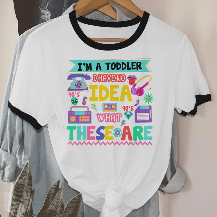 I'm A Toddler I Have No Ideas Retro Vintage 90s Nostalgia Premium Tri-Blend Unisex Cotton Ringer T-Shirt