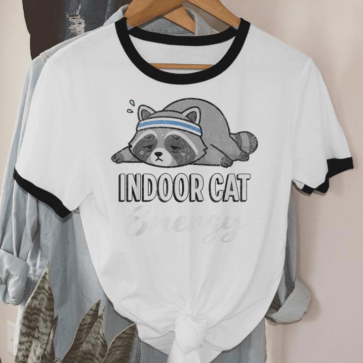 Indoor Cat Energy Raccoon Introvert Anti Social Mascot Unisex Cotton Ringer T-Shirt Indoor Cat Energy Raccoon Introvert Anti Social Mascot Unisex Cotton Ringer T-Shirt