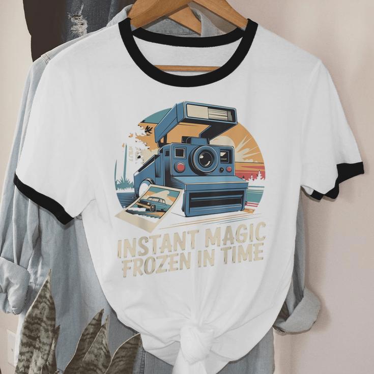 Instant Magic Frozen In Time Retro Camera Nostalgia Unisex Cotton Ringer T-Shirt Instant Magic Frozen In Time Retro Camera Nostalgia Unisex Cotton Ringer T-Shirt