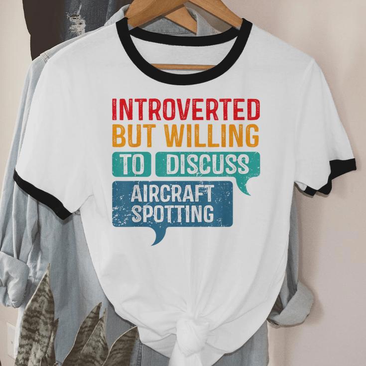 Introvert Aircraft Spotting Lovers Men & Women Unisex Cotton Ringer T-Shirt