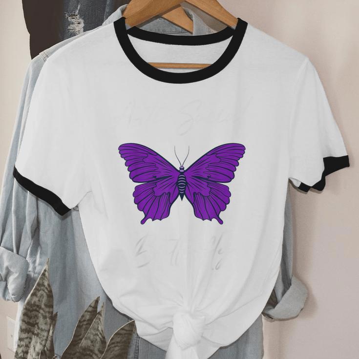 Introvert Antisocial Butterfly For Women Men Unisex Cotton Ringer T-Shirt