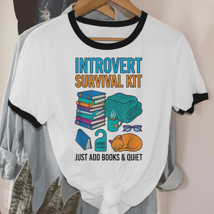 Introvert Book Lover Introvert Survival Kit Unisex Cotton Ringer T-Shirt Introvert Book Lover Introvert Survival Kit Unisex Cotton Ringer T-Shirt