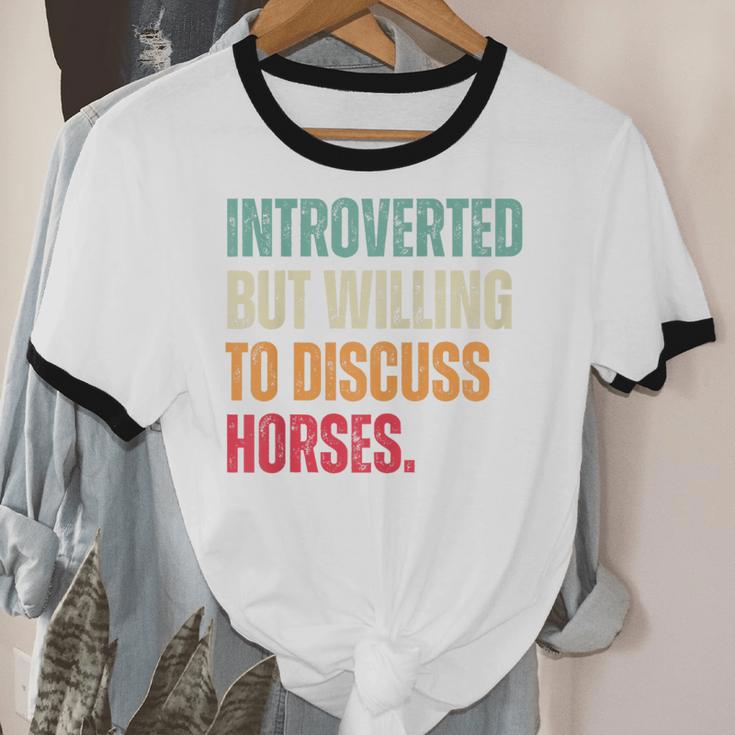 Introvert Cute Horse Lover Horse Riding Equestrian Unisex Cotton Ringer T-Shirt Introvert Cute Horse Lover Horse Riding Equestrian Unisex Cotton Ringer T-Shirt