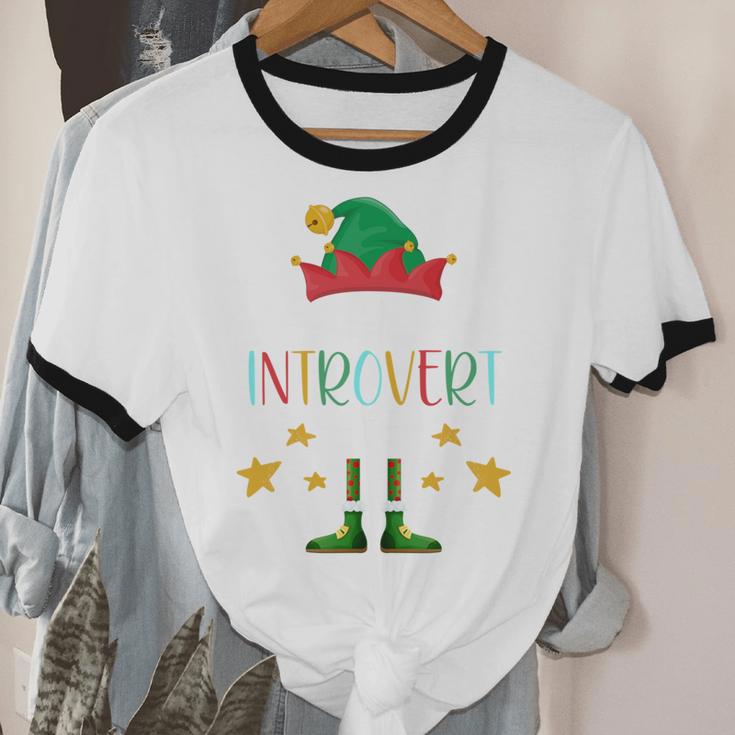 The Introvert Elf Christmas Family Matching Fun Xmas Top Unisex Cotton Ringer T-Shirt The Introvert Elf Christmas Family Matching Fun Xmas Top Unisex Cotton Ringer T-Shirt