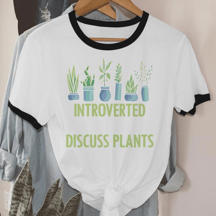 Introvert Farming Life Gardening For Geeky Plant Lover Unisex Cotton Ringer T-Shirt