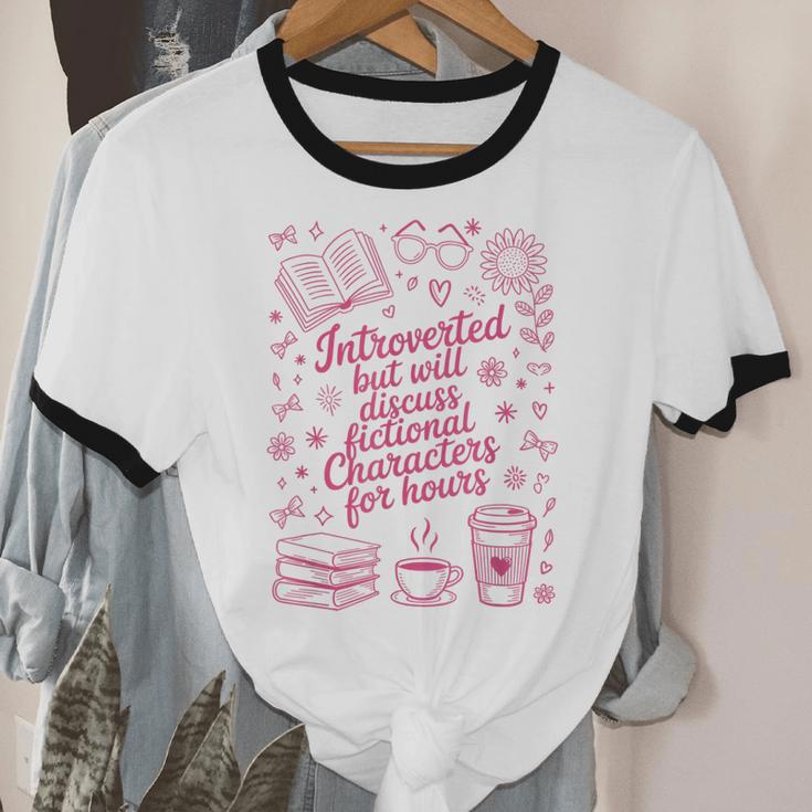 Introvert Fictional Character Read Books Lover Reading Unisex Cotton Ringer T-Shirt Introvert Fictional Character Read Books Lover Reading Unisex Cotton Ringer T-Shirt