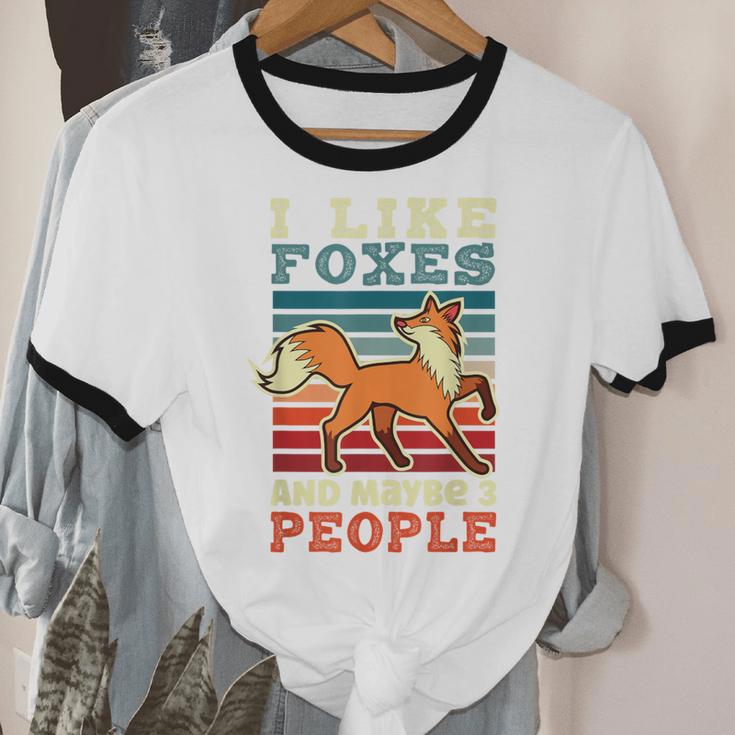 Introvert Fox Animal Lover Saying Loner Antisocial Unisex Cotton Ringer T-Shirt