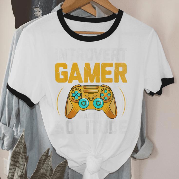 Introvert Gamer Video Games Anti Social Team Player Unisex Cotton Ringer T-Shirt