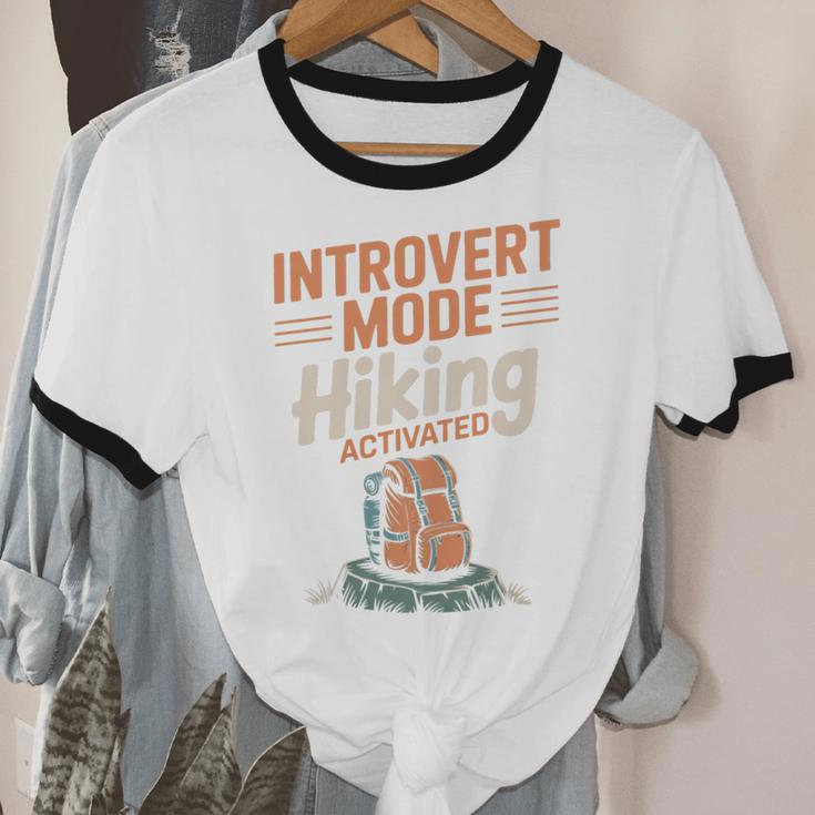 Introvert Mode Hiking Activated Hiker Unisex Cotton Ringer T-Shirt Introvert Mode Hiking Activated Hiker Unisex Cotton Ringer T-Shirt