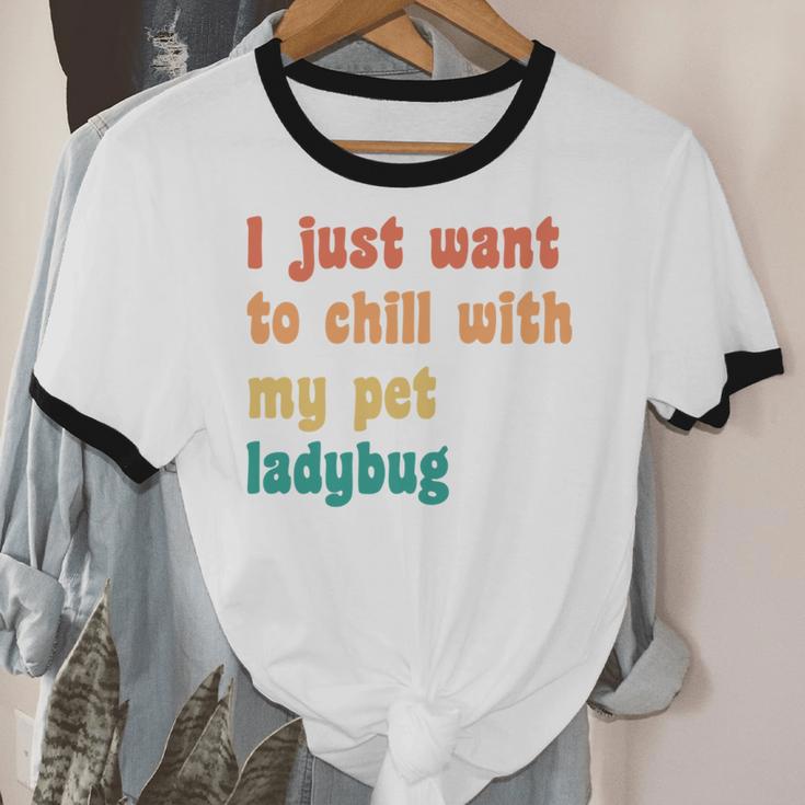 Introvert Pet Ladybug Mom Unisex Cotton Ringer T-Shirt