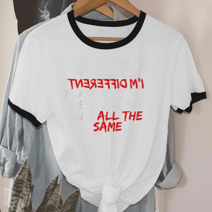 Introvert Quote With Backwards I'm Different Unisex Cotton Ringer T-Shirt