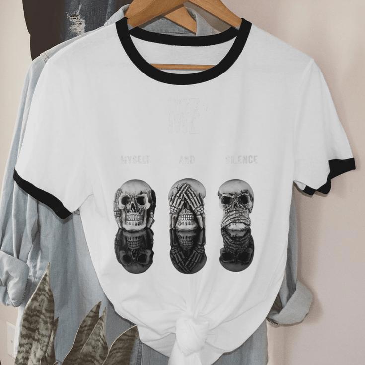 Introvert Relaxation Me Myself And Silence Skulls Unisex Cotton Ringer T-Shirt Introvert Relaxation Me Myself And Silence Skulls Unisex Cotton Ringer T-Shirt