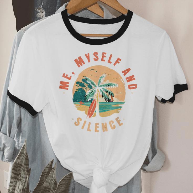 Introvert Relaxation Me Myself And Silence Summer Vacation Men Women Unisex Cotton Ringer T-Shirt