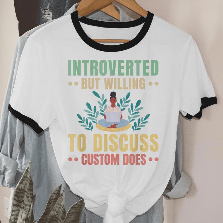 Introvert Saying Antisocial Sarcasm Introverts Unisex Cotton Ringer T-Shirt