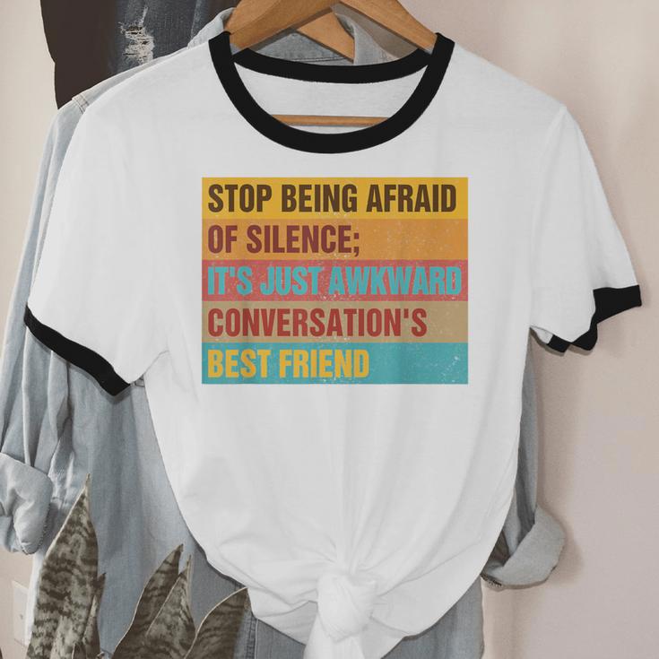 Introvert Stop Being Afraid Of Silence Just Awkward Unisex Cotton Ringer T-Shirt Introvert Stop Being Afraid Of Silence Just Awkward Unisex Cotton Ringer T-Shirt