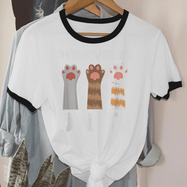 Introvert Unite Kitty Paws Raise Introverted Gathering Unisex Cotton Ringer T-Shirt Introvert Unite Kitty Paws Raise Introverted Gathering Unisex Cotton Ringer T-Shirt