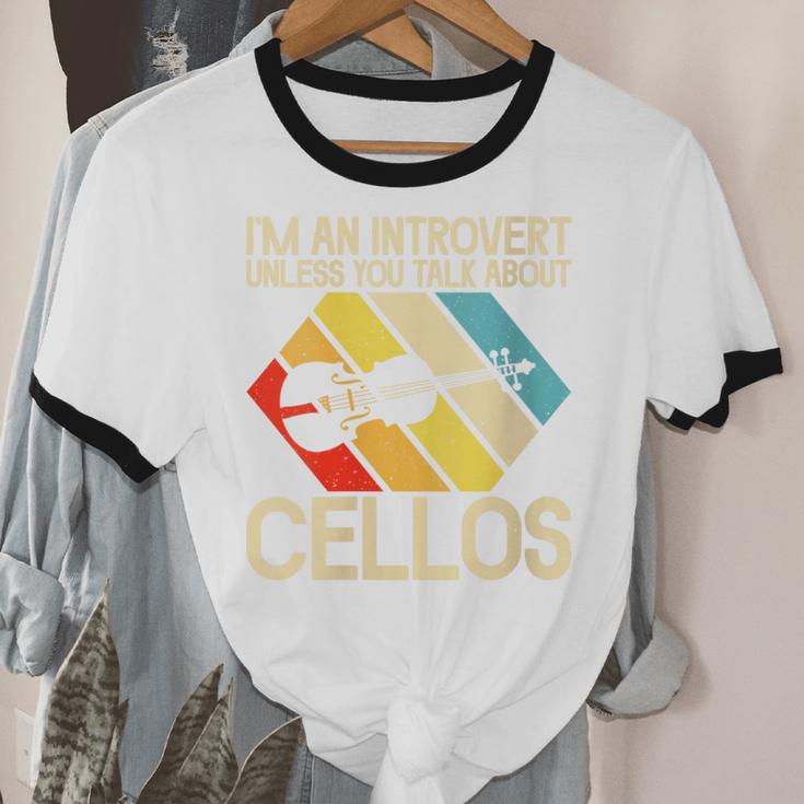 Im An Introvert Unless You Talk About Cellos Unisex Cotton Ringer T-Shirt