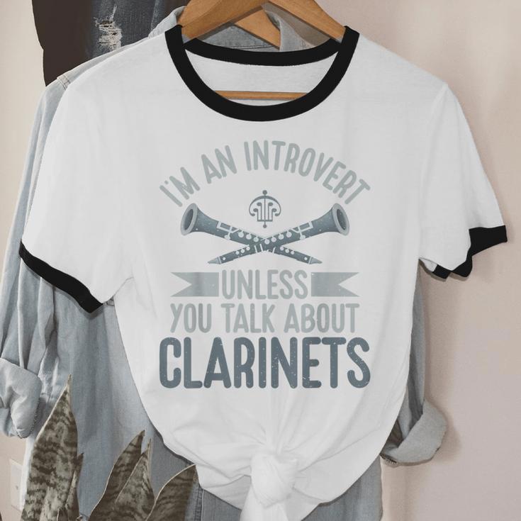 Im An Introvert Unless You Talk About Clarinets Unisex Cotton Ringer T-Shirt Im An Introvert Unless You Talk About Clarinets Unisex Cotton Ringer T-Shirt