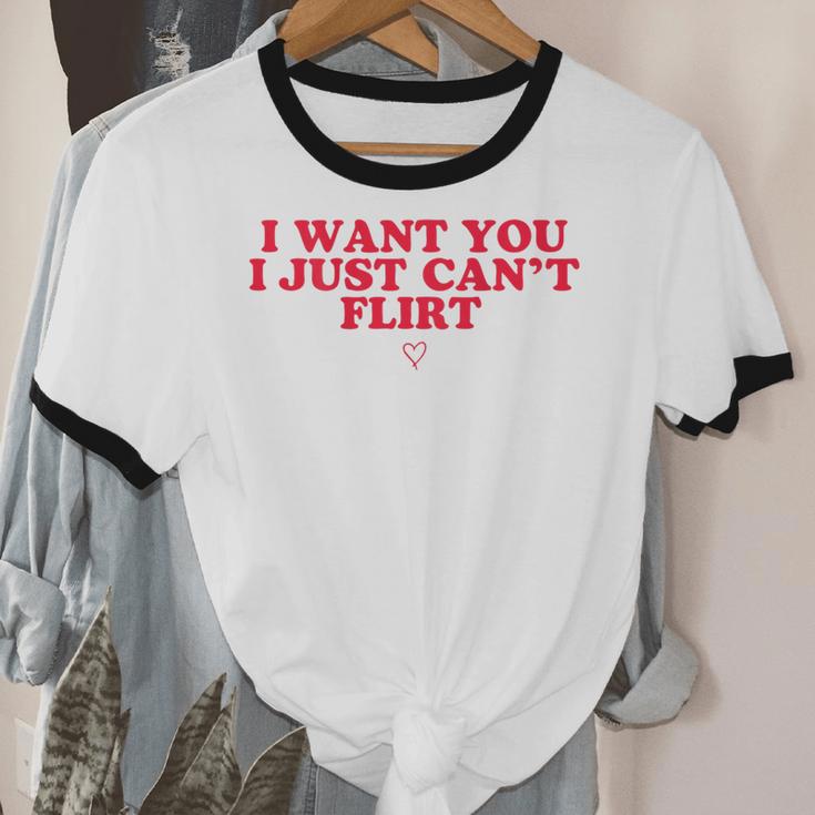 Introvert Valentines Day I Want You I Just Can't Flirt Unisex Cotton Ringer T-Shirt Introvert Valentines Day I Want You I Just Can't Flirt Unisex Cotton Ringer T-Shirt
