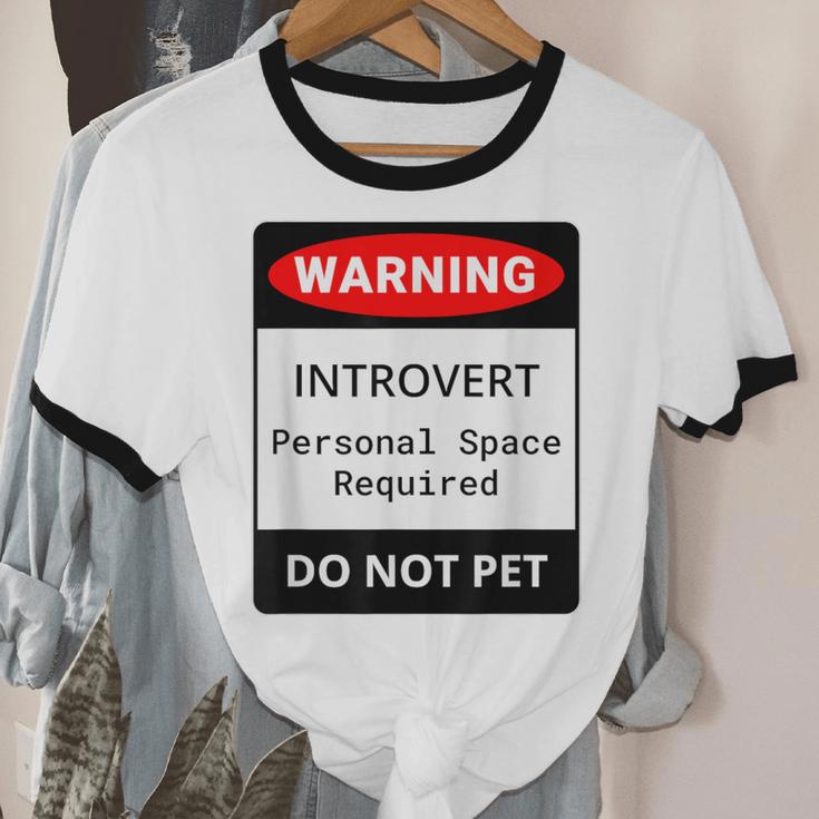 Introvert Warning Danger Do Not Pet Disturb Anti-Social Unisex Cotton Ringer T-Shirt Introvert Warning Danger Do Not Pet Disturb Anti-Social Unisex Cotton Ringer T-Shirt