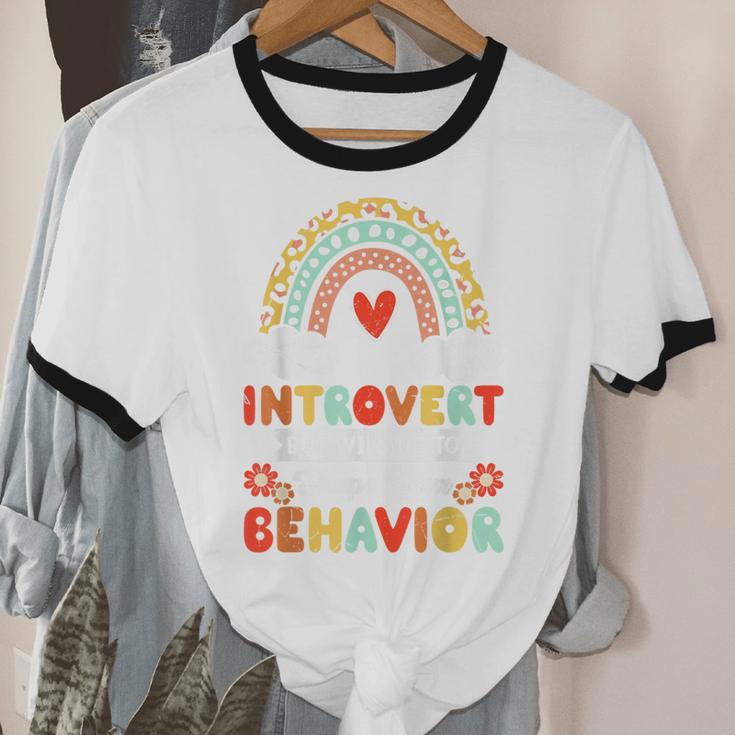 Introvert But Willing To Shape Your Behavior Unisex Cotton Ringer T-Shirt