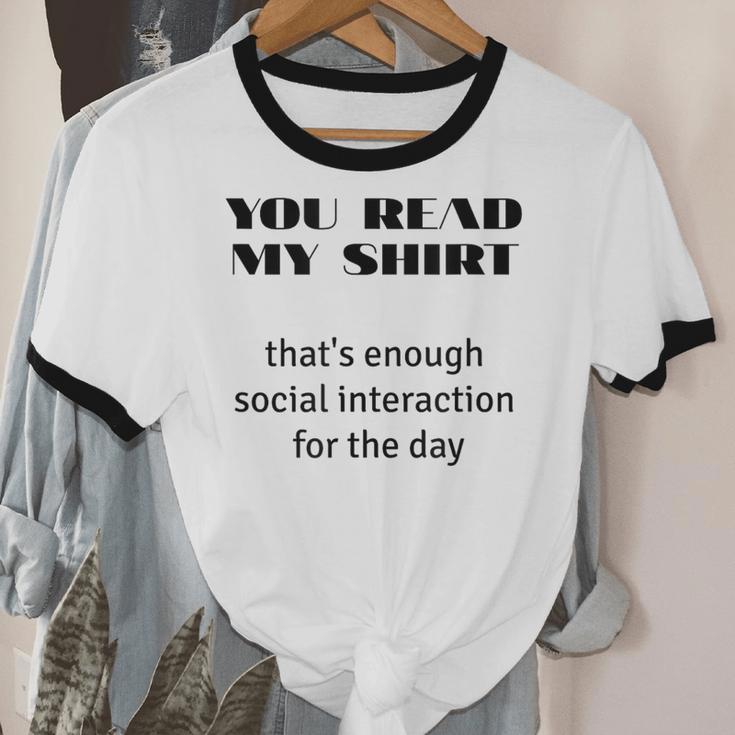 Introvert “You Read My Shirt” Tee T-Shirt Unisex Cotton Ringer T-Shirt Introvert “You Read My Shirt” Tee T-Shirt Unisex Cotton Ringer T-Shirt