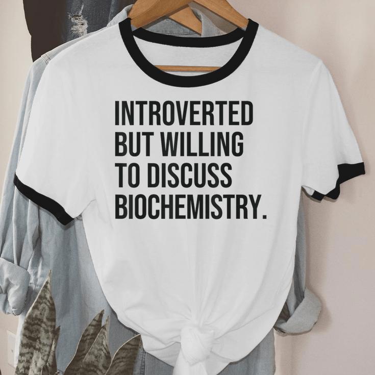 Introverted Biochemist Biochemistry Introvert Unisex Cotton Ringer T-Shirt