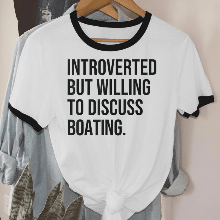 Introverted Boater Boating Introvert Unisex Cotton Ringer T-Shirt