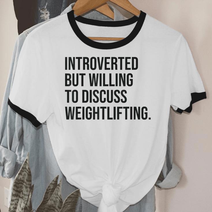Introverted Weightlifter Gym Weightlifting Introvert Unisex Cotton Ringer T-Shirt Introverted Weightlifter Gym Weightlifting Introvert Unisex Cotton Ringer T-Shirt
