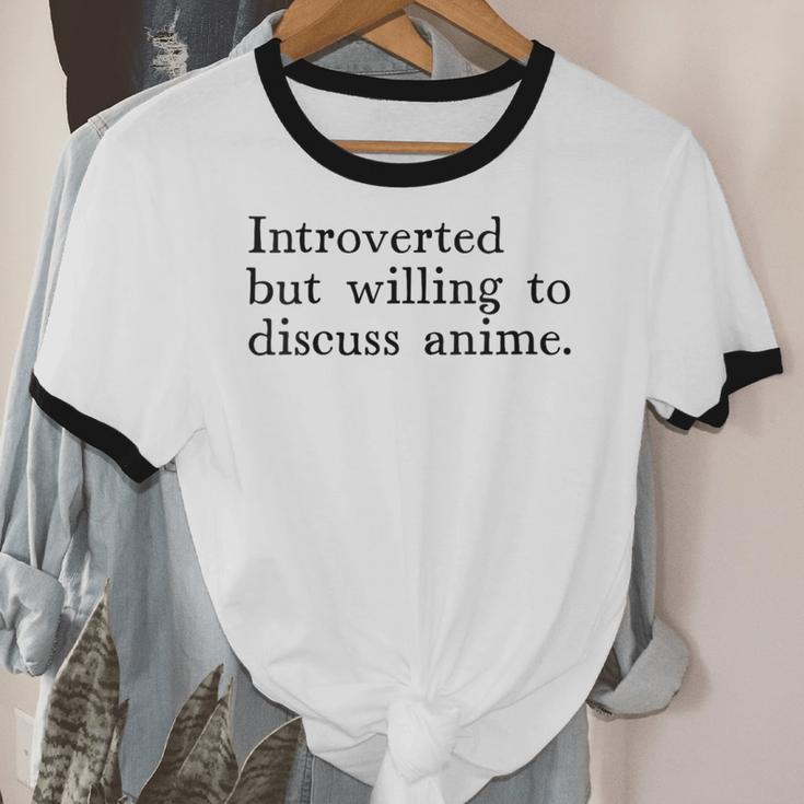 Introverted But Willing To Discuss Anime Unisex Cotton Ringer T-Shirt Introverted But Willing To Discuss Anime Unisex Cotton Ringer T-Shirt
