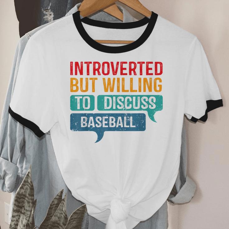 Introverted But Willing To Discuss Baseball Unisex Cotton Ringer T-Shirt Introverted But Willing To Discuss Baseball Unisex Cotton Ringer T-Shirt