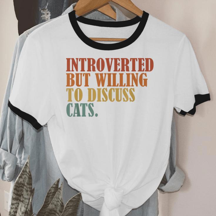 Introverted But Willing To Discuss Cats Introvert Unisex Cotton Ringer T-Shirt Introverted But Willing To Discuss Cats Introvert Unisex Cotton Ringer T-Shirt