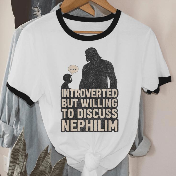 Introverted But Willing To Discuss Nephilim Tee Unisex Cotton Ringer T-Shirt