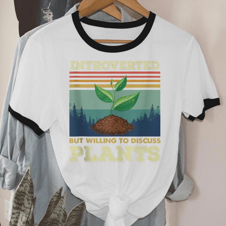 Introverted But Willing To Discuss Plants Unisex Cotton Ringer T-Shirt