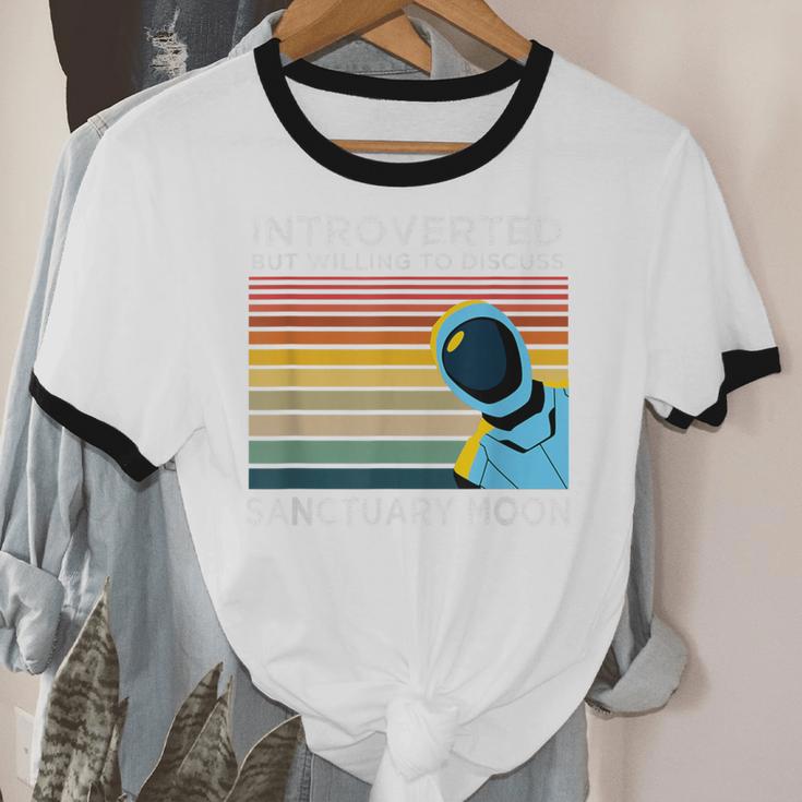 Introverted But Willing To Discuss Sanctuary Moon Unisex Cotton Ringer T-Shirt