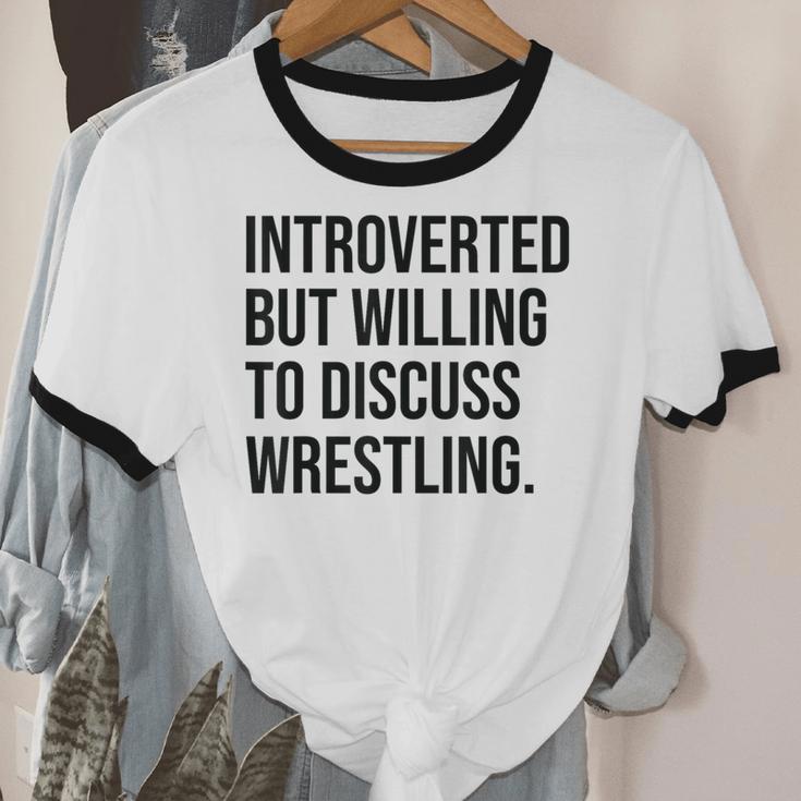 Introverted Wrestler Wrestling Introvert Unisex Cotton Ringer T-Shirt