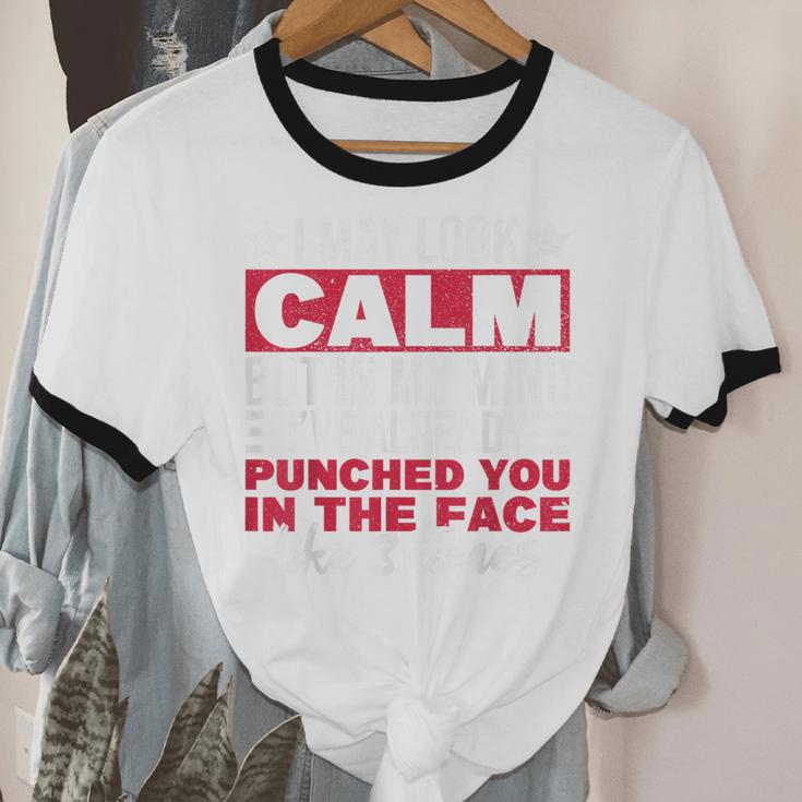 Introverts I May Look Calm But In My Head Unisex Cotton Ringer T-Shirt Introverts I May Look Calm But In My Head Unisex Cotton Ringer T-Shirt