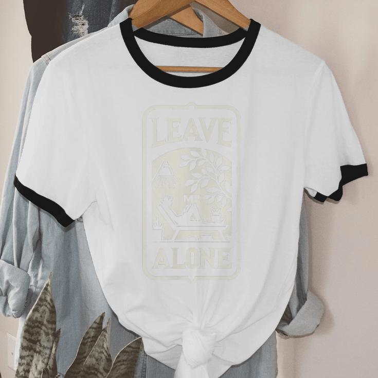 Introvert's Peaceful Solitude Graphic Leave Me Alone Quiet Unisex Cotton Ringer T-Shirt