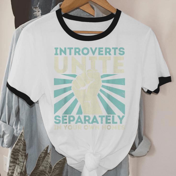 Introverts Unite Separately Introverted Antisocial Unisex Cotton Ringer T-Shirt