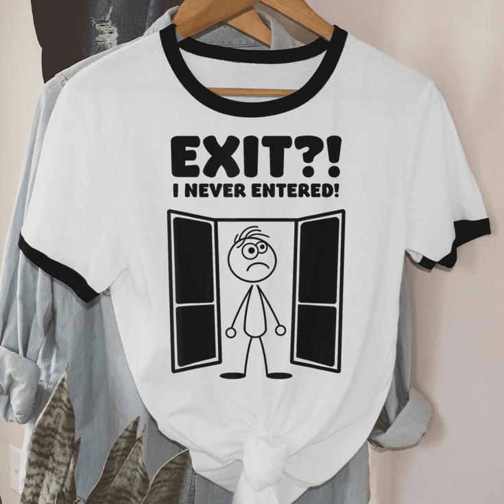 Irony Sarcasm Introvert Dry Humor Cartoon Comic Geek Nerd Unisex Cotton Ringer T-Shirt