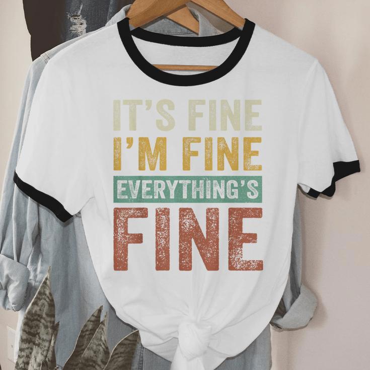 It's Fine I'm Fine Everything Is Fine Meme Introvert Sarcasm Unisex Cotton Ringer T-Shirt It's Fine I'm Fine Everything Is Fine Meme Introvert Sarcasm Unisex Cotton Ringer T-Shirt