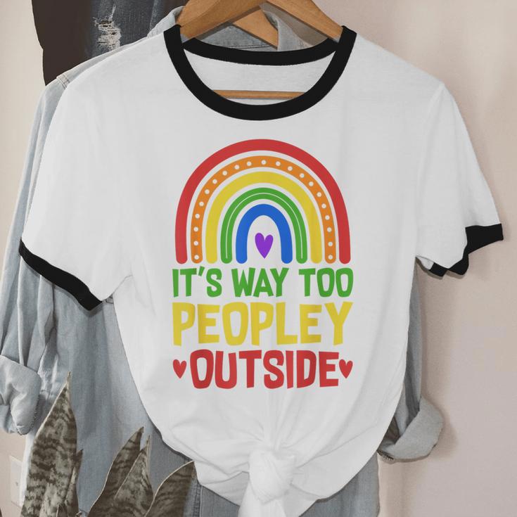 It's Way Too Peopley Outside Anti Social Introvert Unisex Cotton Ringer T-Shirt It's Way Too Peopley Outside Anti Social Introvert Unisex Cotton Ringer T-Shirt