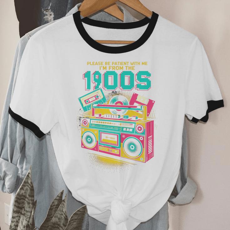 Joke 90s Please Be Patient With Me I'm From The 1900s Premium Tri-Blend Unisex Cotton Ringer T-Shirt