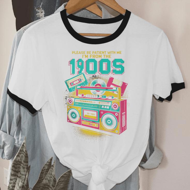 Joke 90s Please Be Patient With Me I'm From The 1900s Unisex Cotton Ringer T-Shirt