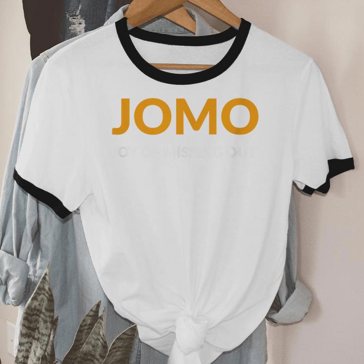 JOMO Joy Of Missing Out Introvert Unisex Cotton Ringer T-Shirt JOMO Joy Of Missing Out Introvert Unisex Cotton Ringer T-Shirt