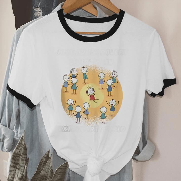 Just An Introvert Living In An Extrovert World Stickmen Unisex Cotton Ringer T-Shirt