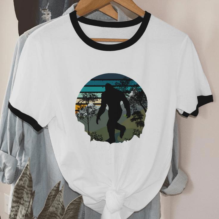 Just Me And My Yeti Retro Sunset Mountain Hiking Introvert Unisex Cotton Ringer T-Shirt Just Me And My Yeti Retro Sunset Mountain Hiking Introvert Unisex Cotton Ringer T-Shirt