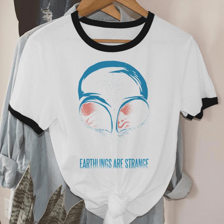 Keep Calm Earthlings Are Strange Alien Introvert Unisex Cotton Ringer T-Shirt Keep Calm Earthlings Are Strange Alien Introvert Unisex Cotton Ringer T-Shirt