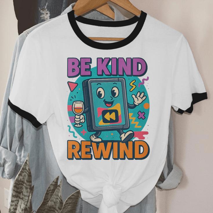 Be Kind Rewind 90s VHS Nostalgia Retro Unisex Cotton Ringer T-Shirt